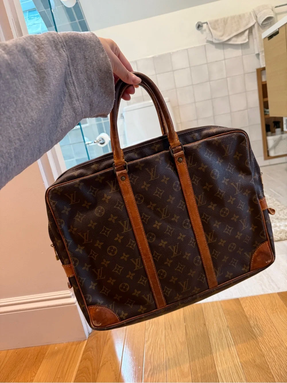 Louis Vuitton Monogram Canvas Laptop Briefcase in Brown and Tan